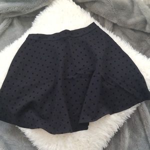 Madewell black polka dot skater skirt